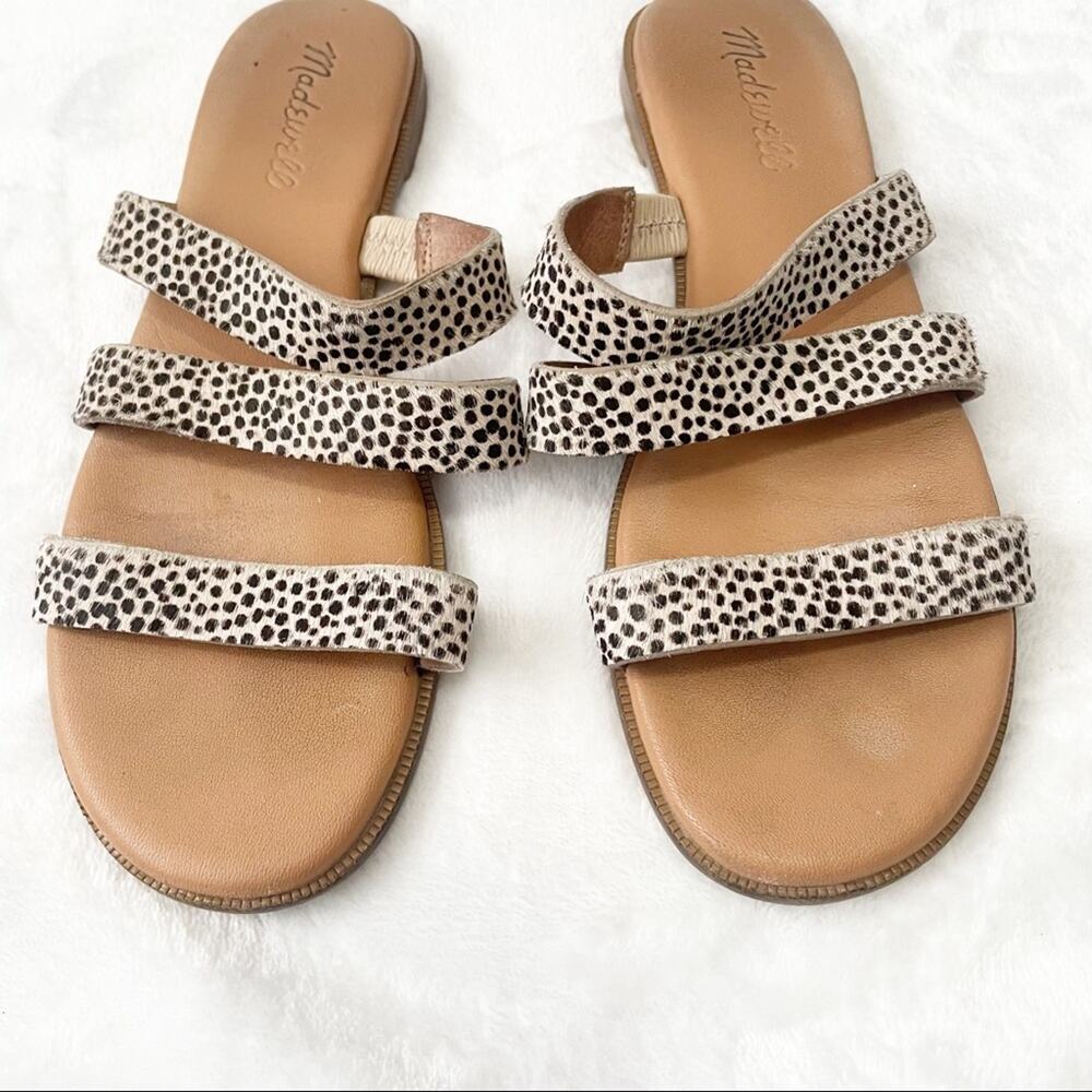 Madewell Llana slide sandal spotted calf hair flat size 7 - Picture 3 of 7